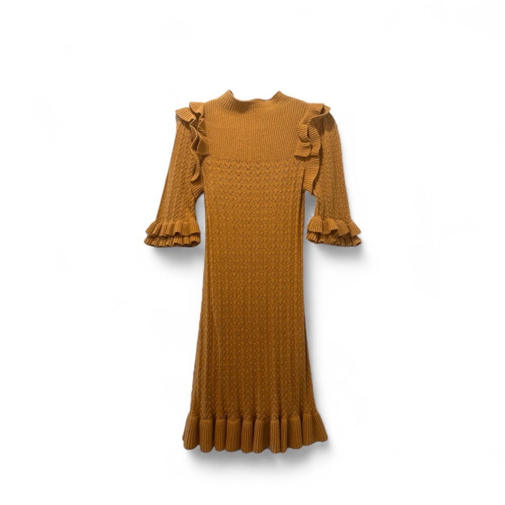 HAPPY X NATURE - Orange Dress with Ruffle Details